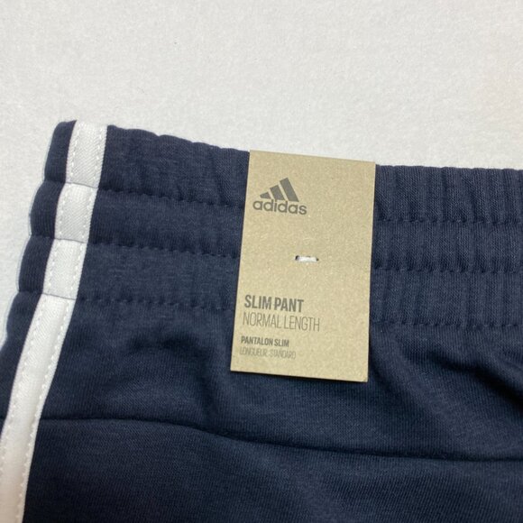 Adidas Jogger Womens XL Dark Blue Essentials Fleece 3-Stripes  Sweat Pants NWT - Picture 7 of 9